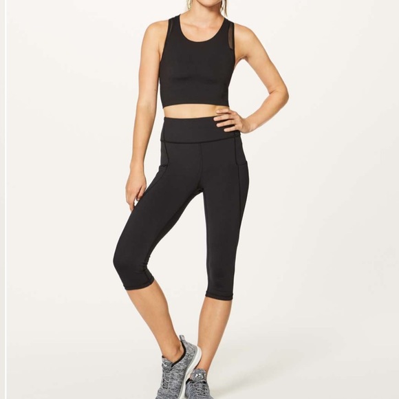 Lululemon Break Free Tank *Nulux Medium Support For B/C Cup Size 6 Black - Picture 2 of 5